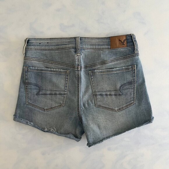 American Eagle Super Super Stretch High Rise Denim Jean Shorts - Picture 2 of 7